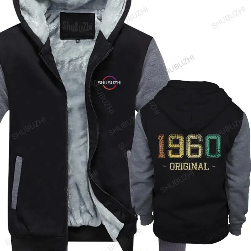 Classic Vintage 1960 Men Soft Cotton thick hoodies fleece Print 62th Birthday fall Gift fleece Tops brand winter hoodie for boys