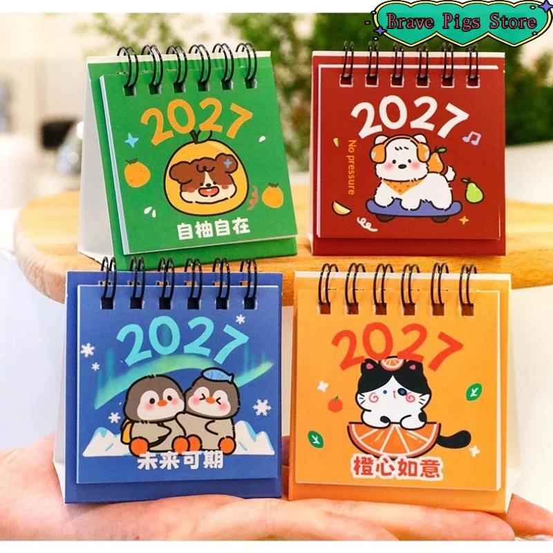 [HM]2027 Desk Calendar Mini Portable Travel Calendars Perfect For Home Office School Daily Schedule Planning Home Decor[HM]