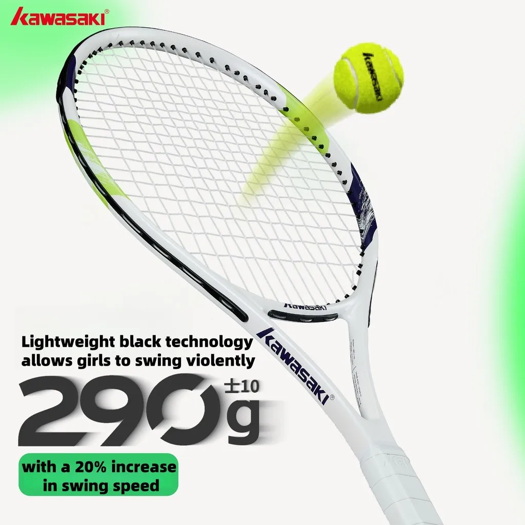 

Kawasaki Light Tennis Rackets Set Carbon Composite Racquet Set KD1&PD1 Beginner Professional Shooting Men and Women Training Set