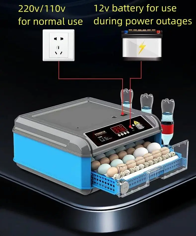 Incubadora automática cheia de ovos com 3 funções, 24 ovos incubadora, promoção por tempo limitado, barata e acessível, 1 máquina