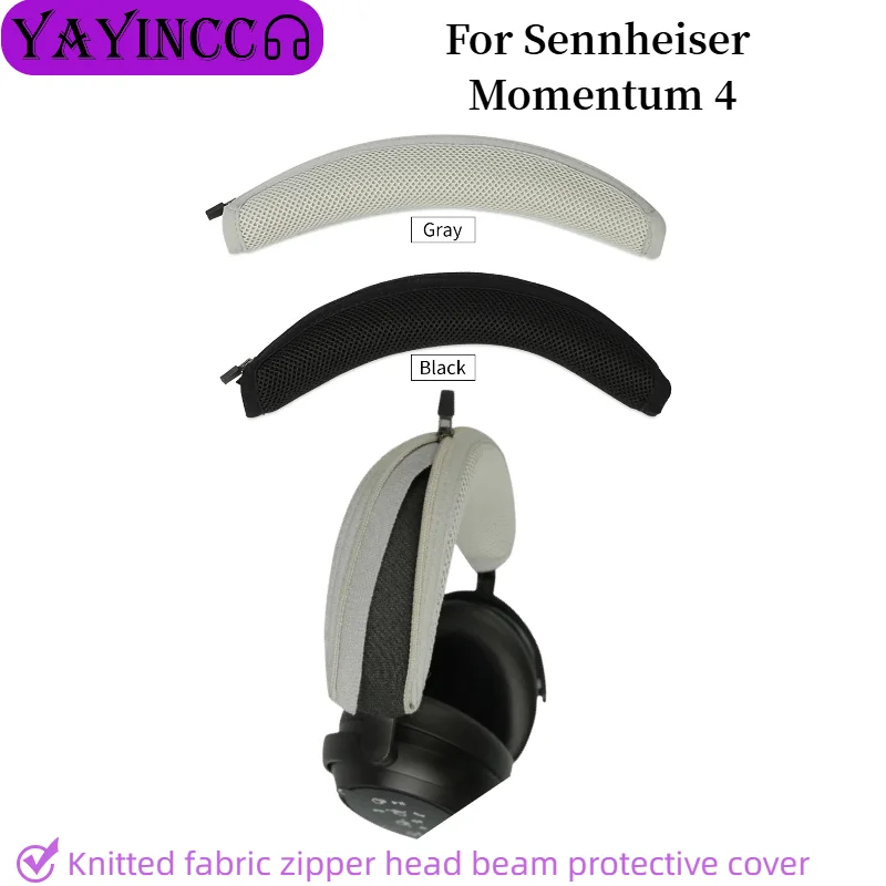 

Advanced feeling Headphone Head Beam Cover for Sennheiser Momentum 4 Earphone Zipper knitted fabric headband protective cover