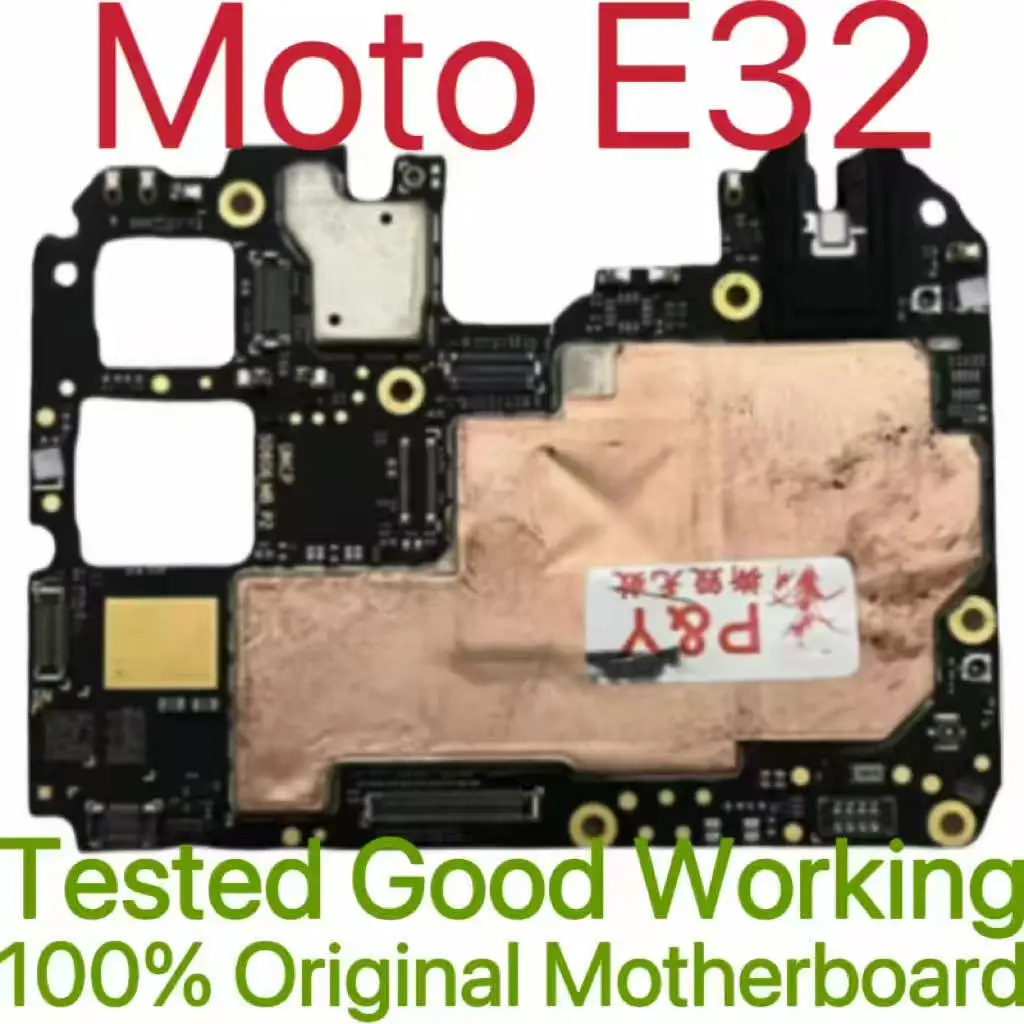 Original Unlocked Main Board For Moto E32 Mainboard Motherboard Unlocked With Chips Circuits Flex Cable