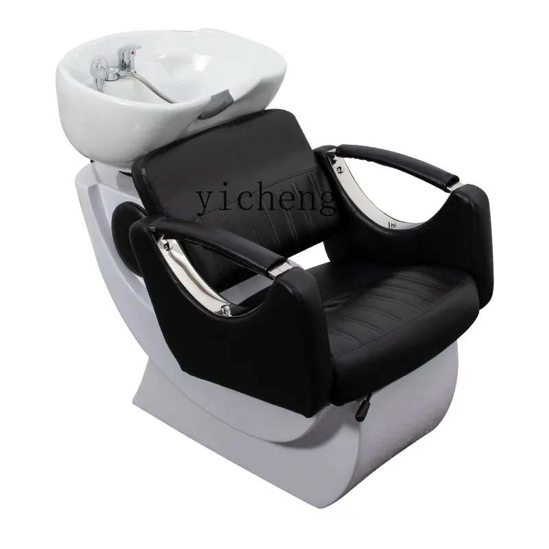 

ZC seated hair wash recliner hair salon special ceramic basin deep basin flushing bed