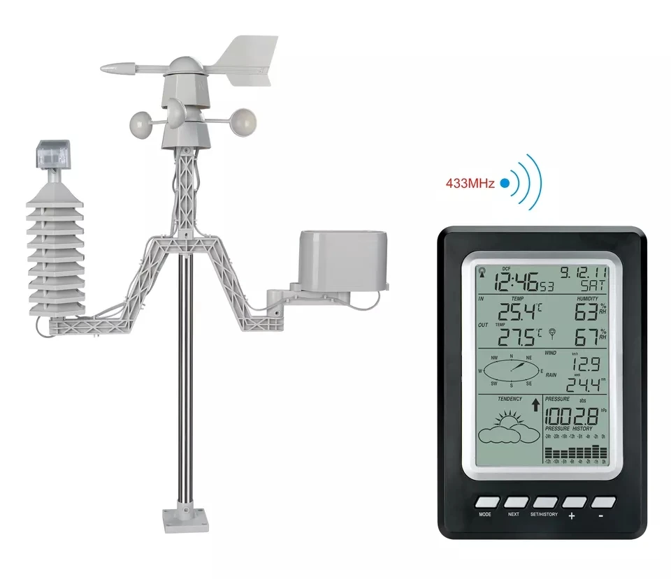 

Professional Wireless Weather Station with Outdoor Sensor Rain Gauge Weather Forecast Wind Gauge