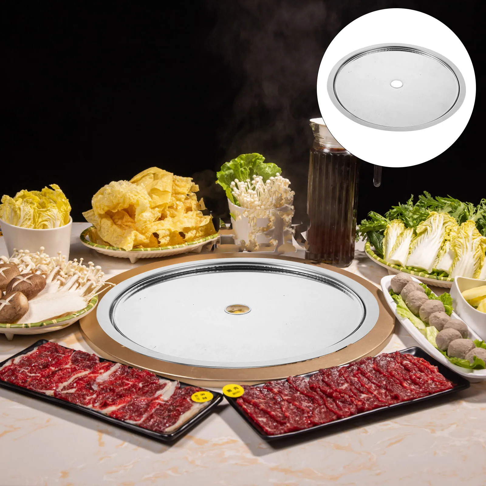 

Hotpot Lid 288mm Stainless Steel Sinking Ring for Induction Cooker Electric Stove Adapter Heat Diffuser Round Cover Practical