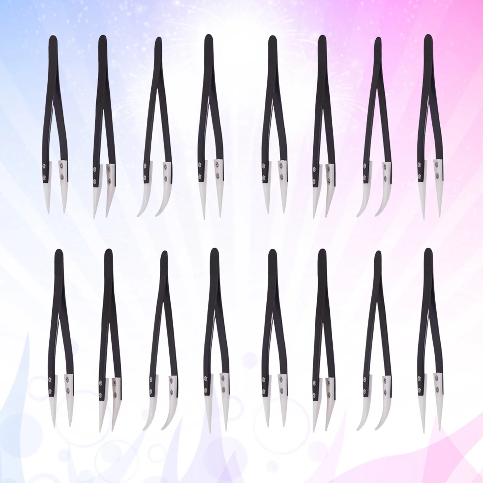 

4pcs Anti-static Precision Ceramic Tweezers Set for Electronics Craft Smd Industrial Heat-resistant Non-conductive