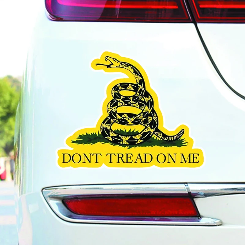 DS09# Gadsden Flag Don't Tread On Me Vinyl Sticker Decal For Car Truck SUV Van Window Bumper Wall Laptop Tablet Cup Tumbler