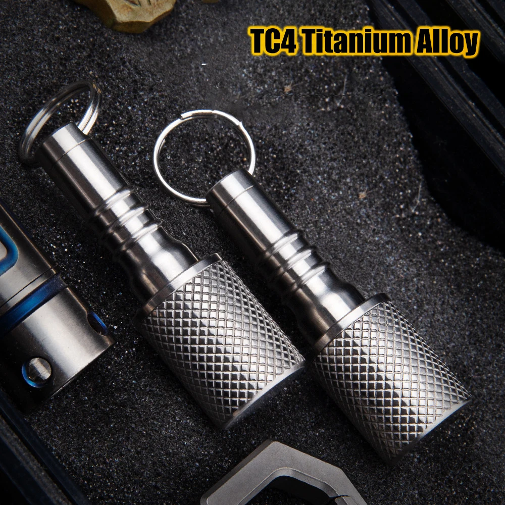 Titanium Mini Waterproof Small Medicine Bottle Double-deck Portable First Aid Pill Bottle Sealed Jar EDC Moisture-proof Tool