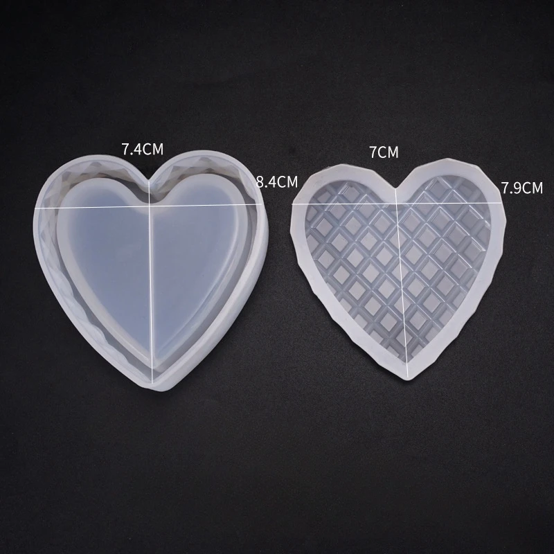 DIY Crystal Drop Glue Storage Box Heart-Shaped Epoxy Resin Silicone Mold