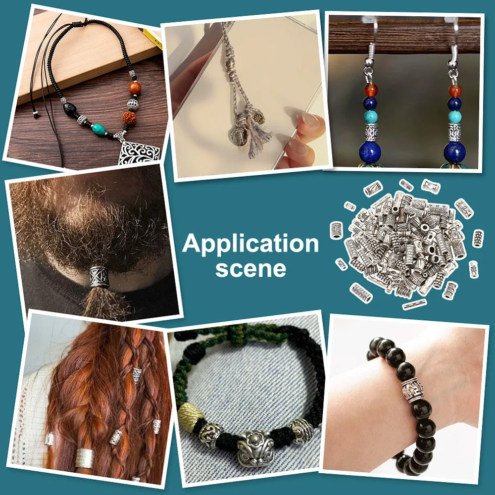 1 صندوق 120 قطعة 12 أنماط نمط سبائك أنبوب الخرز العمود 6 ~ 14x2.5 ~ 7 مللي متر ثقب: 1.2 ~ 4 مللي متر 10 قطعة/نمط #6