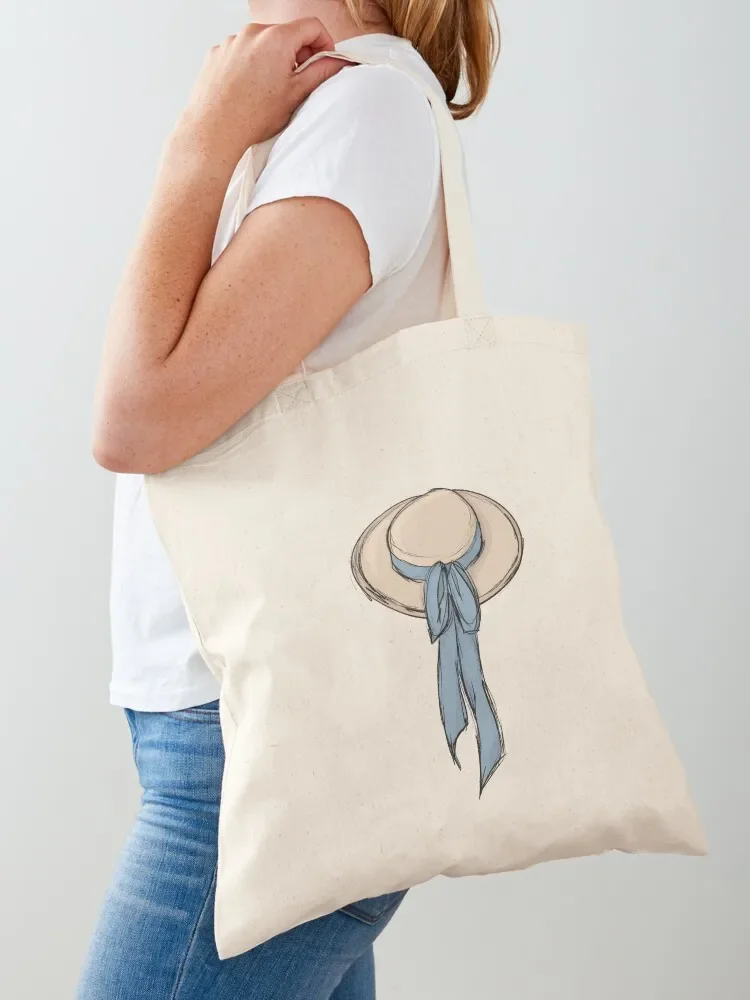 Anne With An E Inspired Hat & Ribbon Illustration Tote Bag hand bag Cloth bag Cloth bags