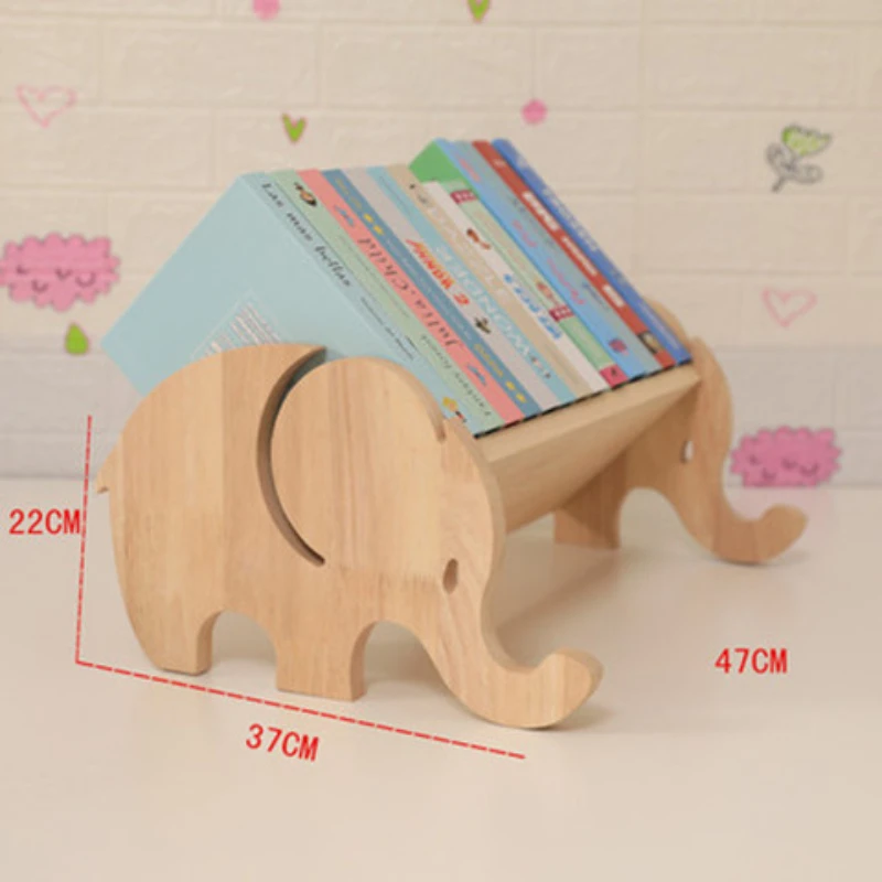 

Solid wood kids bookshelf baby cartoon picture book stand desktop creative early education kindergarten school library bookcase