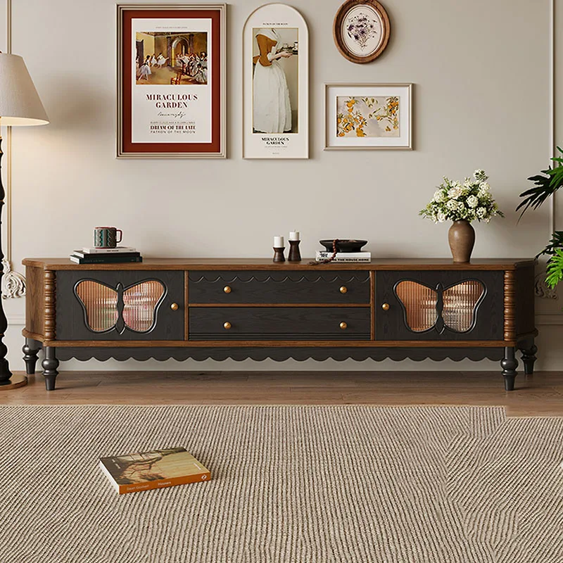 Mid Century Luxury Tv Stands Retro Vintage European Storage Tv Table Premium Trendy Meuble De Télévision Furniture Living Room