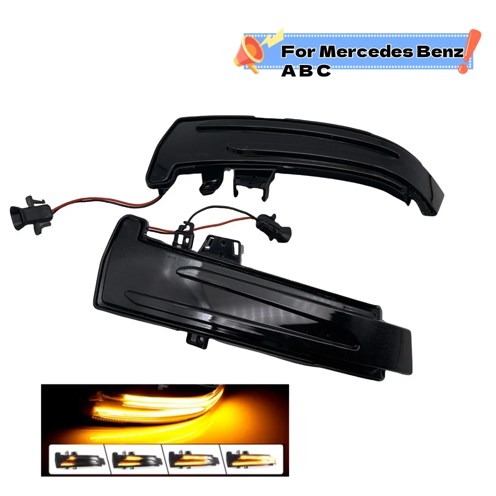 

For Mercedes Benz A B C E S CLA CLS GLA GLK Class W176 W204Dynamic Turn Signal Rearview Mirror Indicator Blinker Light Accessory