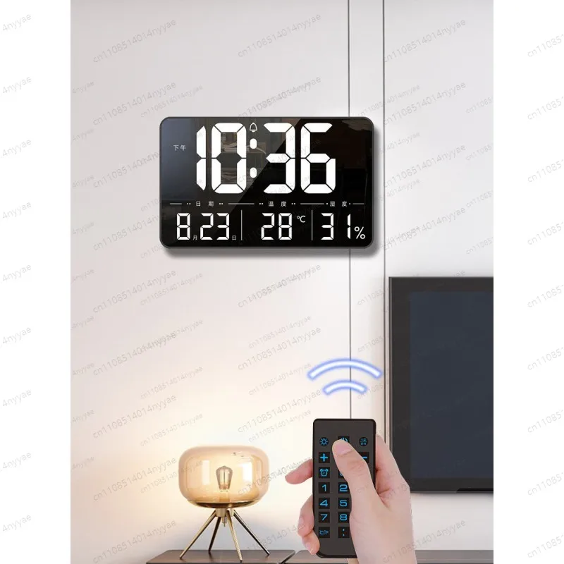 wifi large screen electronic clock digital display clock thermometer humidity calendar wall desktop table perpetual calendar