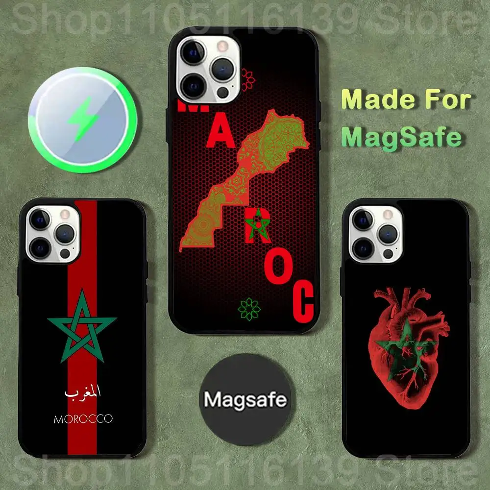 

M-Morocco Flag Phone Case For iPhone 17,16,15,14,13,12,11,Pro,Max,Plus,Mini,SE4,E Magnetic Magsafe Wireless Charging