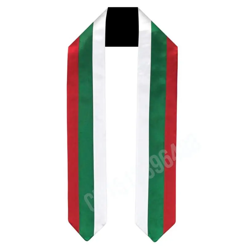 Bulgaria Flag Scarf Top Print Graduation Sash Stole International Study Abroad Adult Unisex Party Accessory