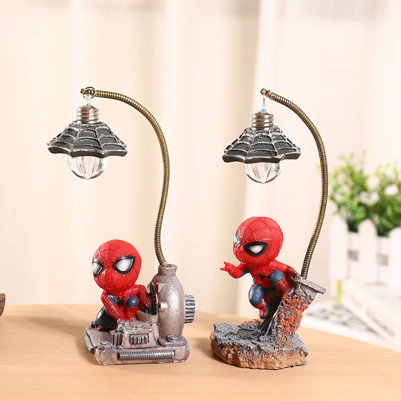 Spiderman Cartoon Peripheral Creative Doll Super Hero Spider Man Bedside Night Light Toys Gift Charm Home Decor Ornaments