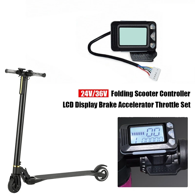 【fl70】-kit-de-controleur-de-scooter-pliant-24v-250w-controleur-de-scooter-electrique-affichage-lcd-ensemble-d'accelerateur-de-frein