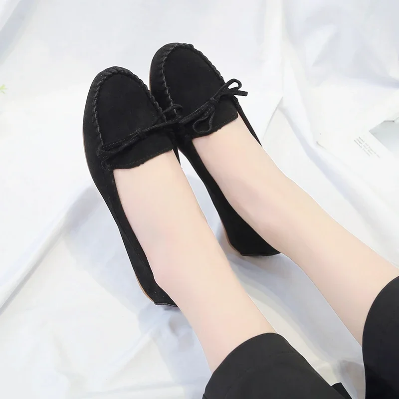 2024Women Shoes Slip on Loafers for Ballet Flats Women Suede Casual Sneakers Zapatos Mujer Flat Shoes for Mom Fashion Shoes