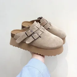 Zapatillas de verano para mujer, zapatos planos con plataforma cómoda, zuecos Boston, sandalias a la moda para mujer, chanclas sin cordones para exteriores