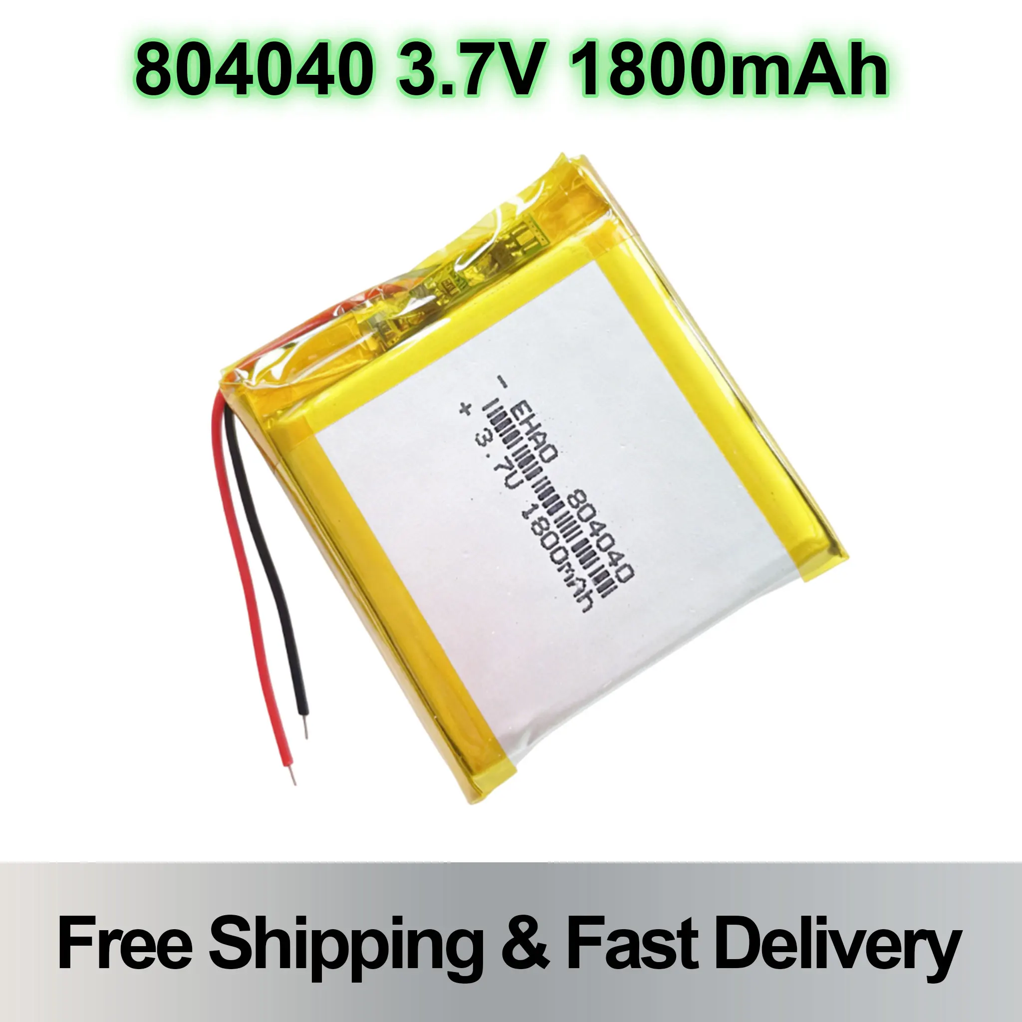 

804040 Rechargeable 3.7V 1800mAh Li-Polymer Battery 10PCS For MP3 GPS PSP DVD Mobile Phone Game Driving Recorder