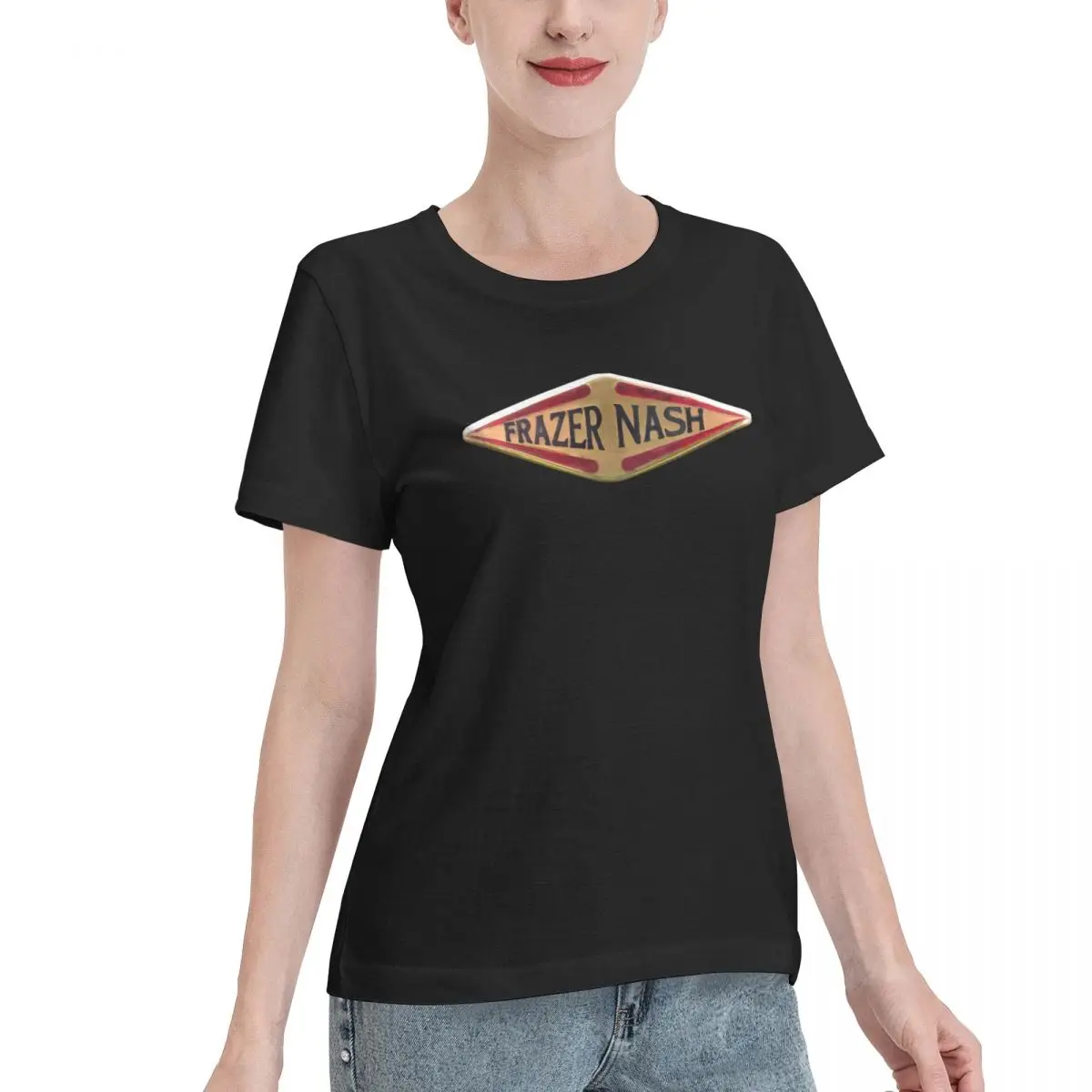 Washable Frazer Nash 1920s British Classic Car Badge Photo Women's T-shirt Date Outfit Non Shrink Tshirt