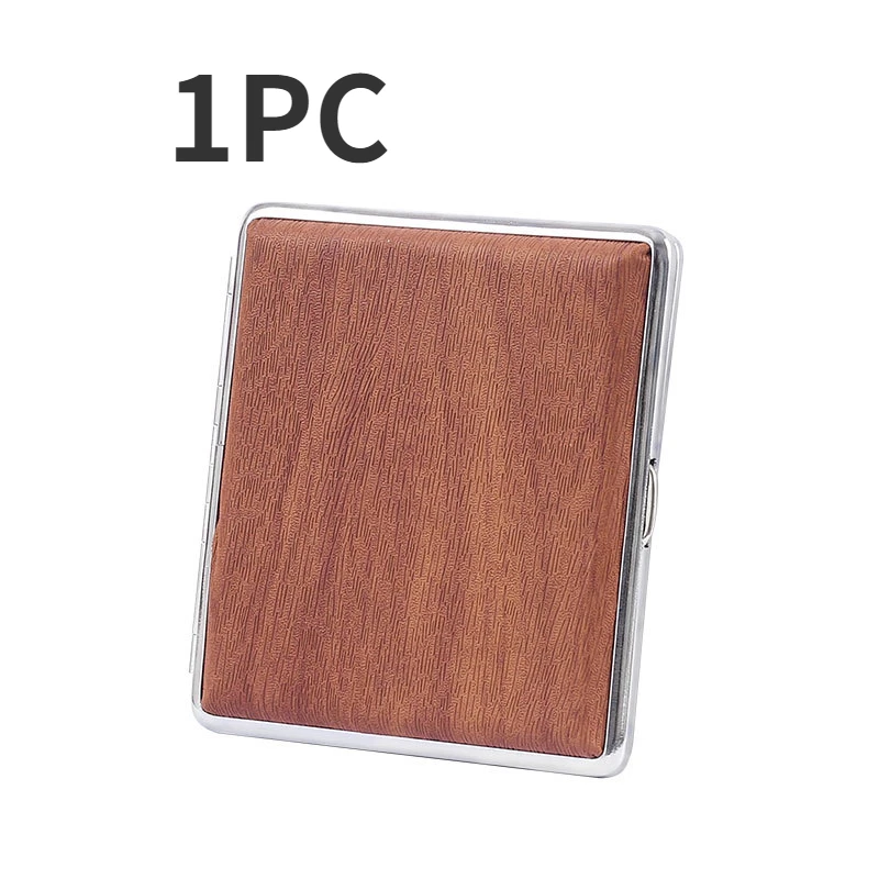 20PCS pack of PU leather cigarette boxes personalized imitation wood grain cigarette case men\'s cigarette Gadgets accessories