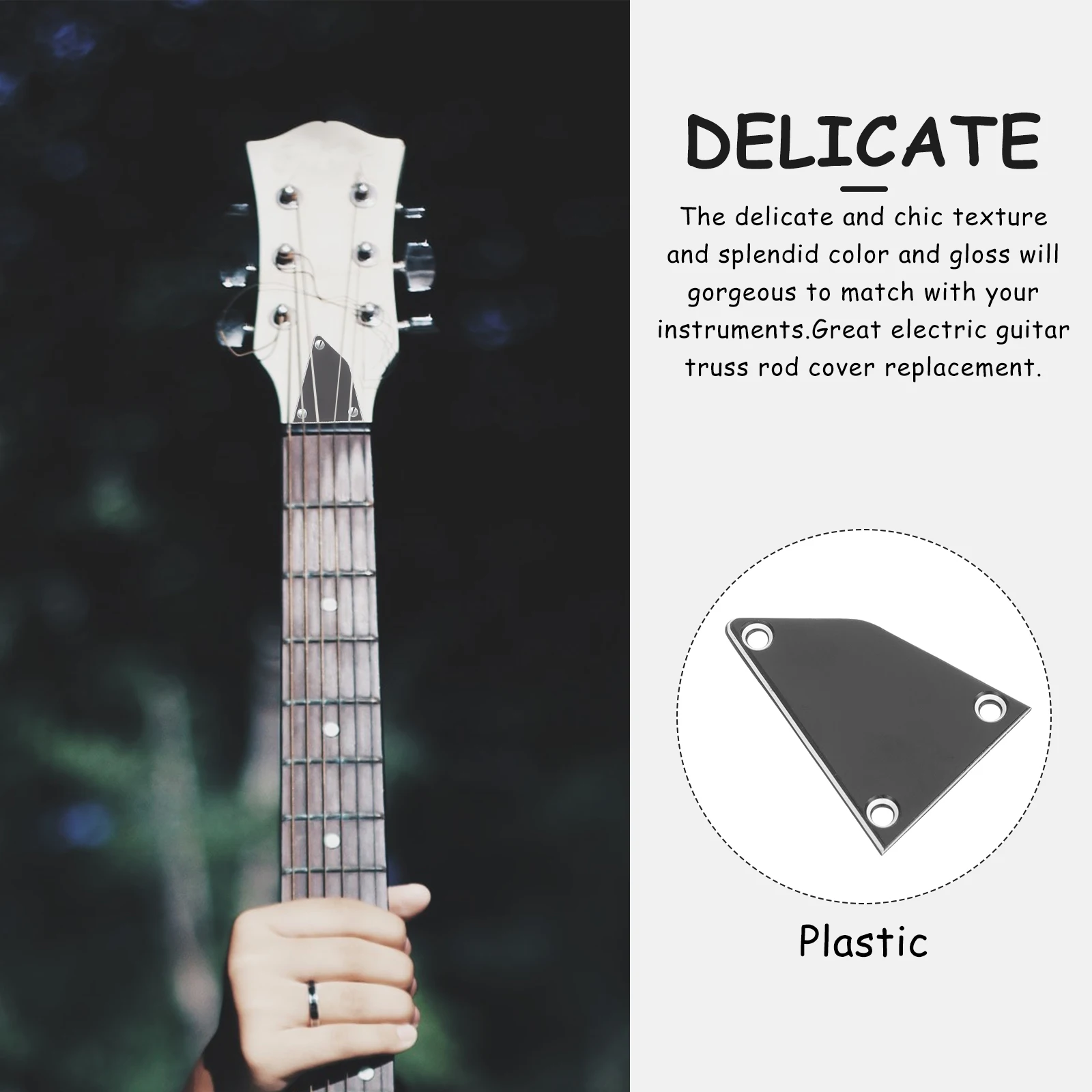 

4 Pcs Neck Adjustment Rod Cover Covers Electric Guitar Bass Supplies Replacements for Truss Fittings Protect