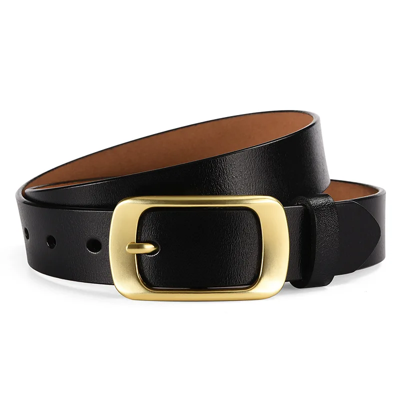 Ceinture en cuir véritable pour femme, cuir de vachette, version coréenne, ceinture de jeans strucdécorative, designer de luxe, savoir chaud, 2023