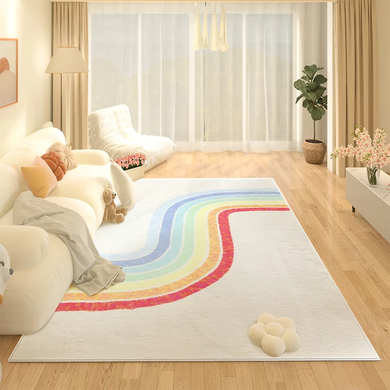 

Rainbow Ins Carpets for Living Room Nordic Minimalist Cloakroom Rug Cream Rugs for Bedroom Large Area Balcony Entrance Door Mat