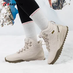 Baasploa Women Winter Ankle Boots Comfort Waterproof Snow Boots for Women Keep Warm Plush Casual Walking Shoes Non-Slip Outdoor