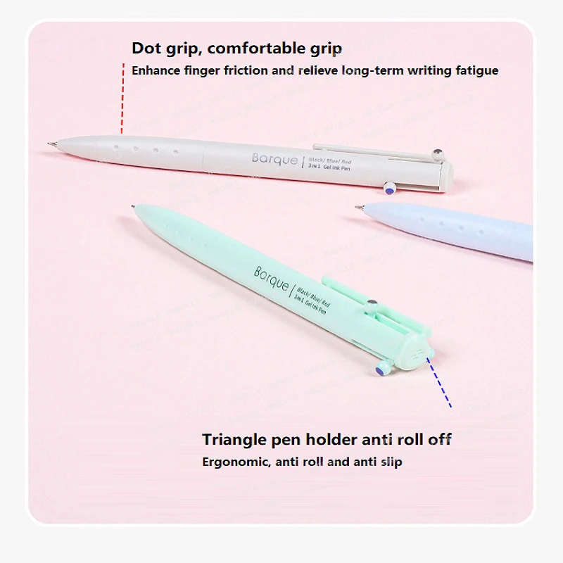 น่ารัก Tricolor เครื่องเขียนกดปากกาเจลที่มีสีสันสาม Sail Series 0.5 มม.3-in-1 จดบันทึกเครื่องหมาย Back To School อุปกรณ์การศึกษา