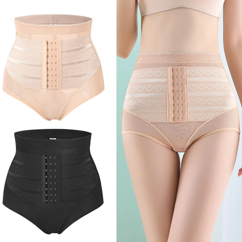 

2pcs Womens Shaper Underwears Mid Waist Breasted Butt Lifter Body Shapewear Girl Slimming Flat Belly Panties Waist Cincher Brief