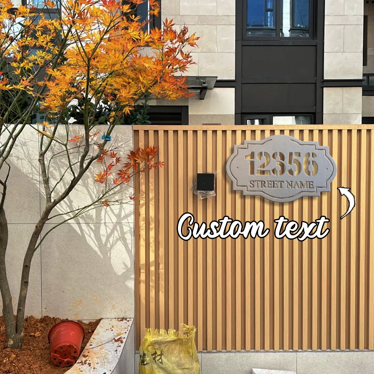 1 Stück Personalisierte Nummer & Name Metall-Wandtürschild, Haus Zimmer Garten Garage Zaun Bauernhof Deko, Saisonales Familiengeschenk