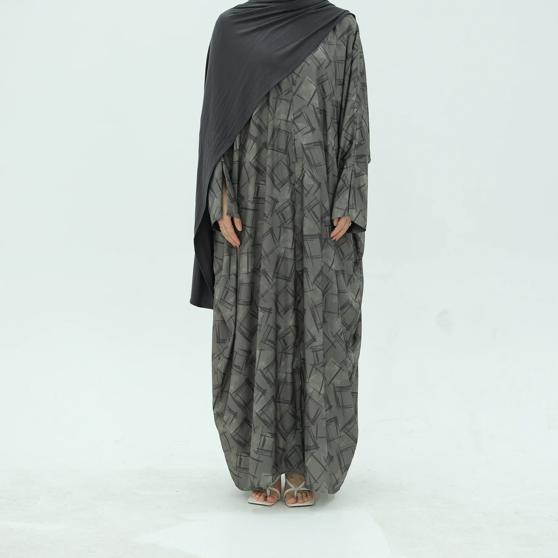 Luźny Drukowany Muzułmański Abaja Kimono Kardigan Codzienne Otwarty Abaja dla Kobiet Dubaj Luksusowy Islamski Kaftan Arabski Szlafrok Femme Musulmane