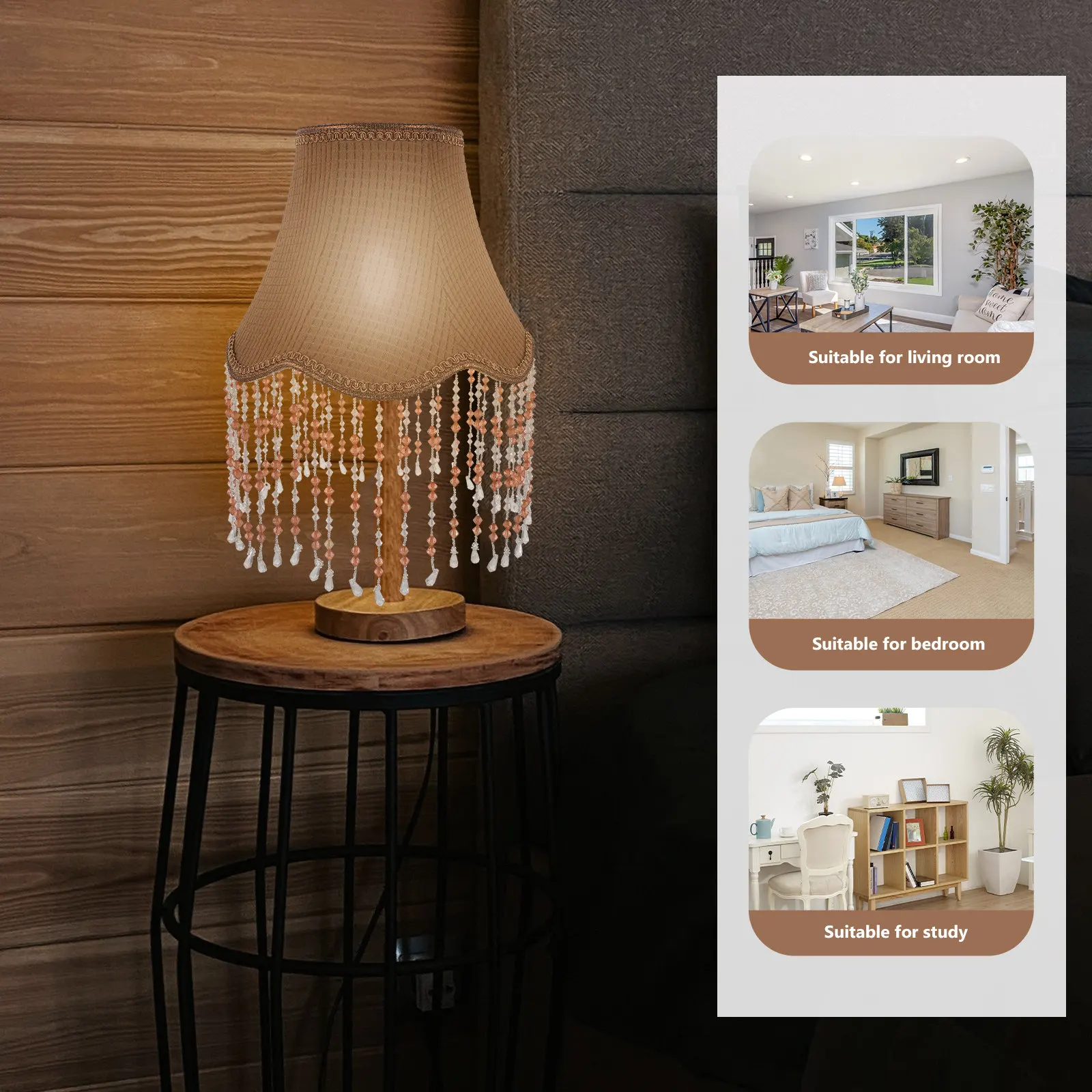 

Абажур с бахромой для настольных, напольных ламп, европейский винтажный тканевый абажур с кисточками, замена абажура с цоколем E27 для дома, офиса, отеля