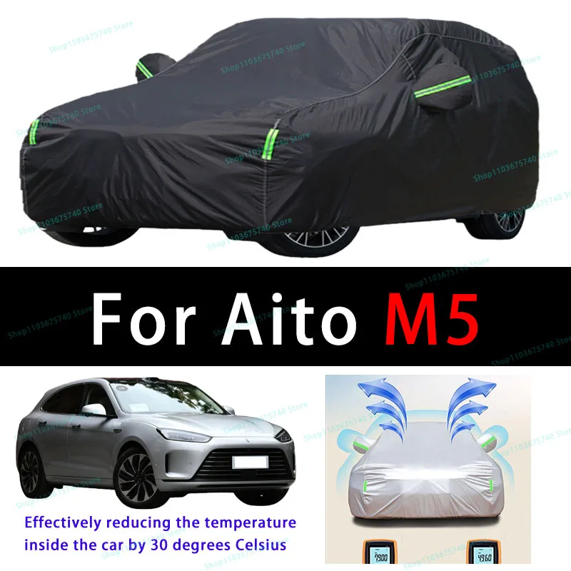 

For Aito M5 Summer Full Car Covers Outdoor Sun uv Protection Dust Cooling Protective Auto Protective Cover