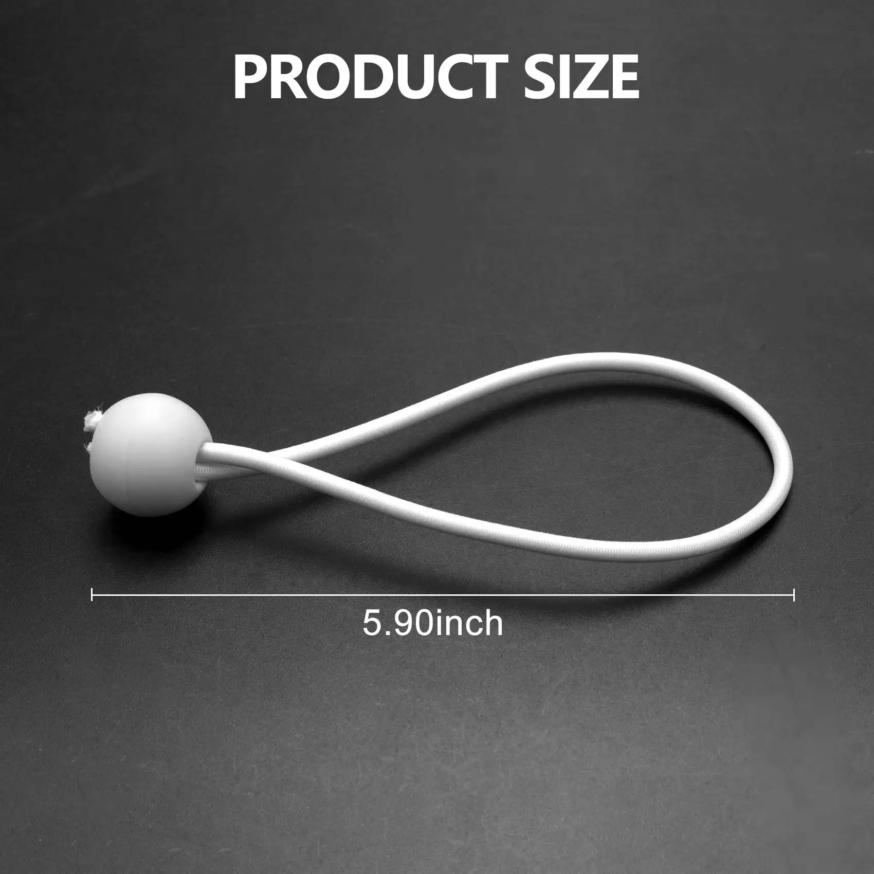 BVBV 50 قطعة حبل بنجي مع كرات ربطات عنق مرنة بنجي تبديل ربطات عنق للسرادق، لافتات الخيام، أقطاب العلم، قماش القنب (أبيض)