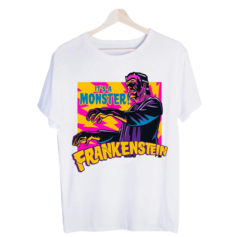 Men's Monster Character Graphic Tee, Short Sleeve Crew Neck T-Shirt Print for Casual Streetwear and Everyday Outfits