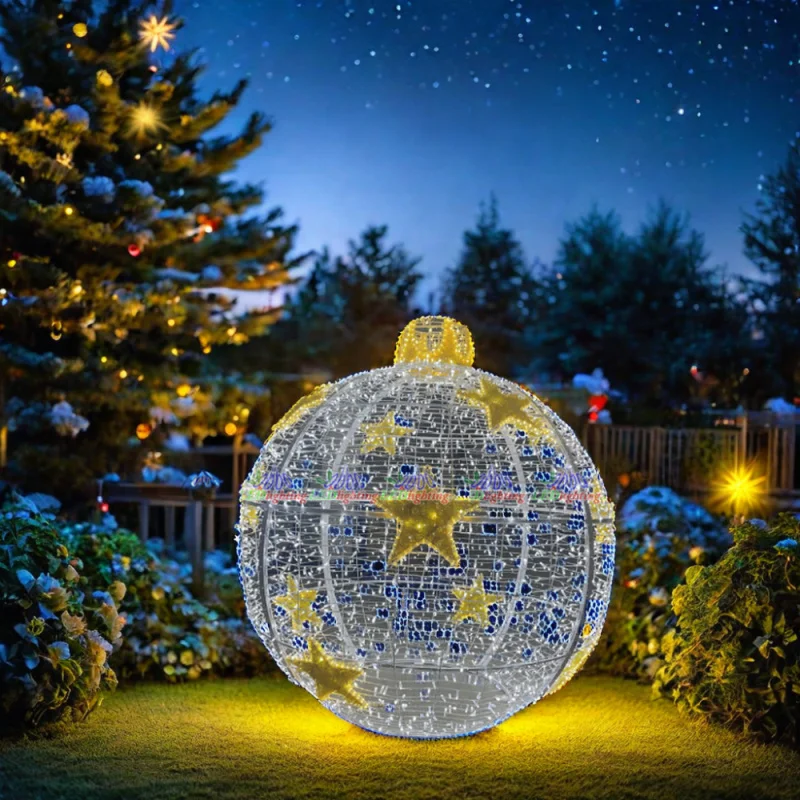 

custom.Illuminated LED Decoration Outdoor Lighted Sculptures Yellow Ball Light with IP65 Rating for Landscape Outdoor