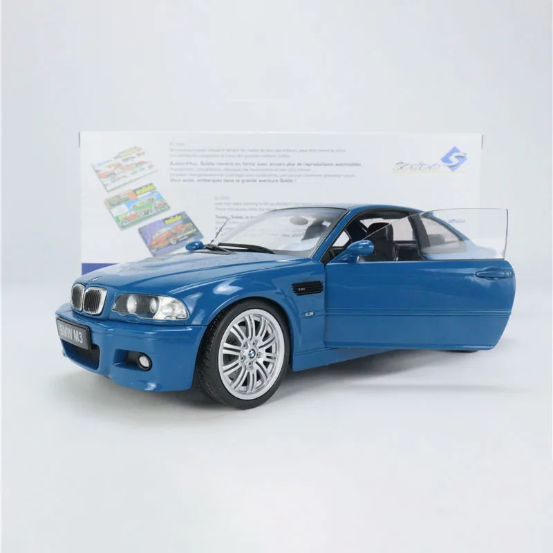 

Diecast Solido 1: 18 Scale BMW-E46 M3-LAGUNA - Blue Simulation Alloy Car Model Collectible Toy Gift Souvenir Display Ornament