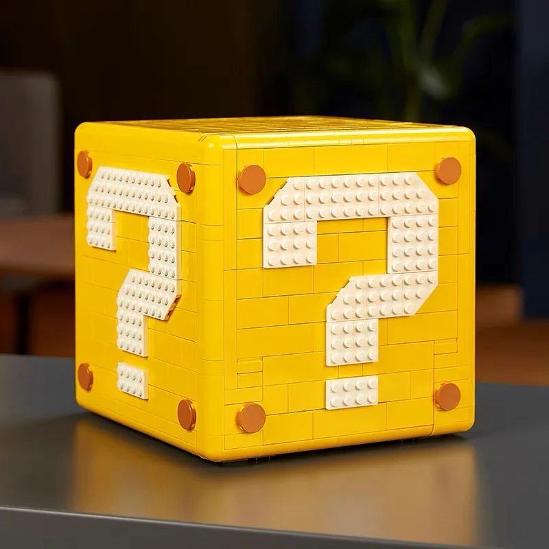 Super Marioed 64 znak zapytania Model blok kompatybilny 71395 cegły budowlane 3D rekwizyty DIY gra zabawki dla dorosłych prezenty
