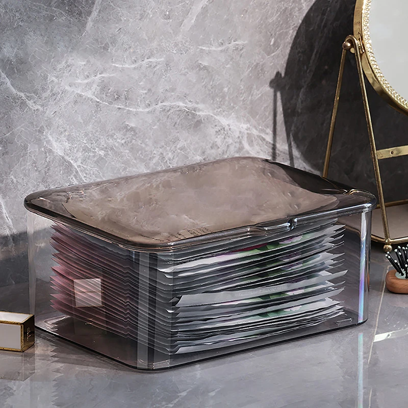 Desktop Storage Box Cosmetics Transparent Basket  Facial Mask Drawer Dustproof Face Mask Facial Mask Sorting Box