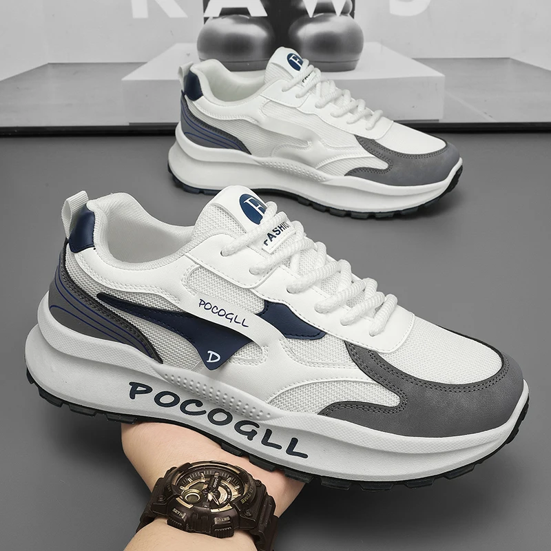 أحذية رياضية رجالية أحذية ركض شبكية قابلة للتنفس كاجوال سميكة القاع للأب القديم أحذية عصرية للمراهقين أحذية قماشية مناسبة تمامًا #5