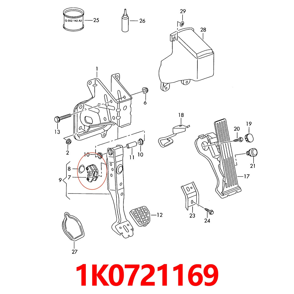 Brake Pedal Booster Clip Mount Support Bracket For Audi A1 A4 TT Seat Ibiza Leon Skoda Fabia VW Bora Golf Passat Auto 1J0721169