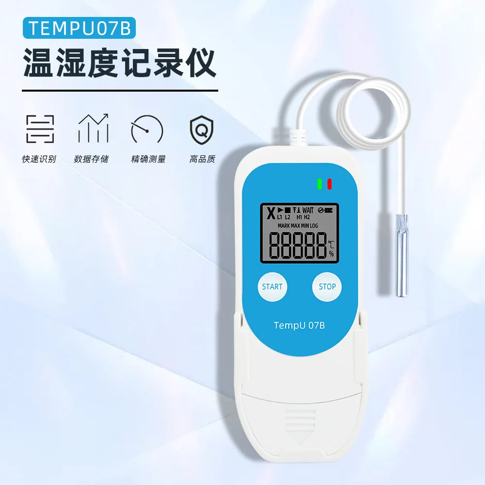 TEMPU07B Liquid Crystal LCD Digital Display Hygrograph Data Logger of Temperature and Humidity