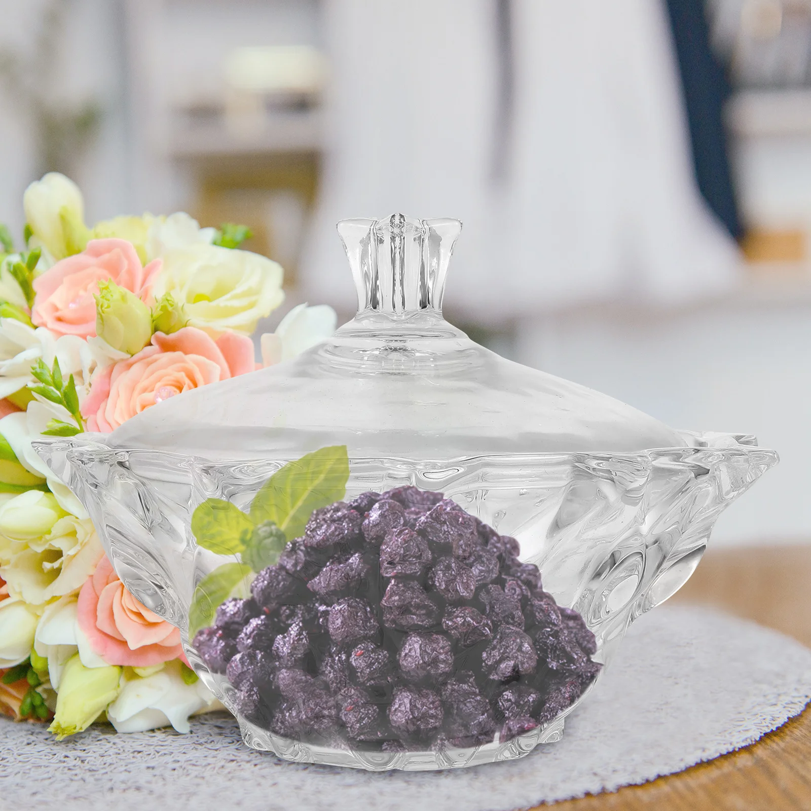 

Candy Jars with Lids Decorative Containers for Holder Small Glass Sugar Storage