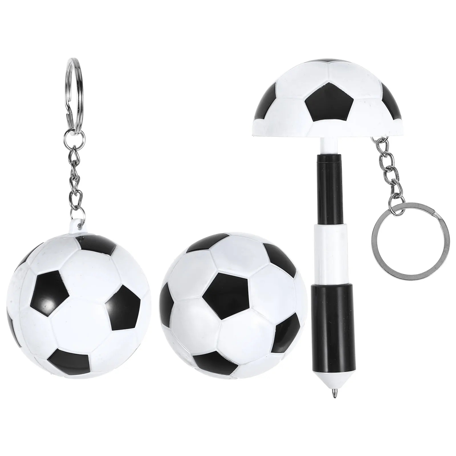 2Pcs Football Telescopic Soccer Keychain Ballpoint Pen Keychain Ballpoint Pens Student Gift Prize Soccer Ballpen Writing