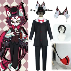 Husk Cosplay Fantasia Cartoon Hotel Costume Disguise For Adult Women Black Suit Heart Headgear Halloween Carnival Party Clothes